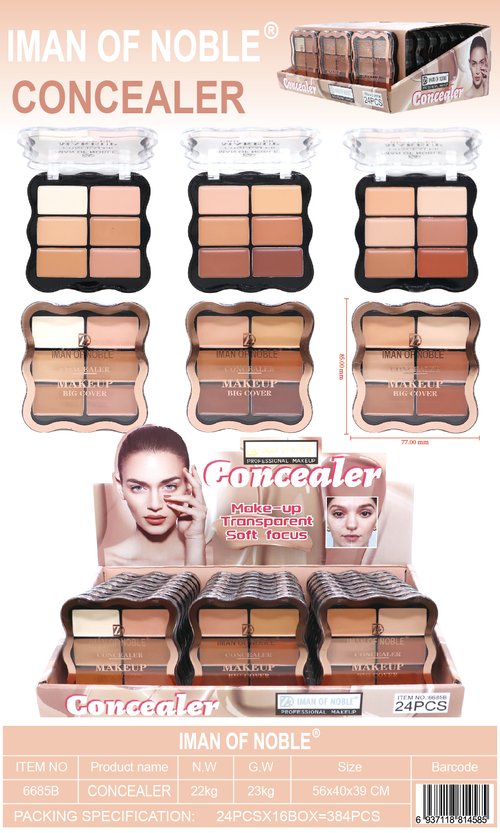 IMAN OF NOBLE "Big Cover" 6-Color Cream Concealer Palette
