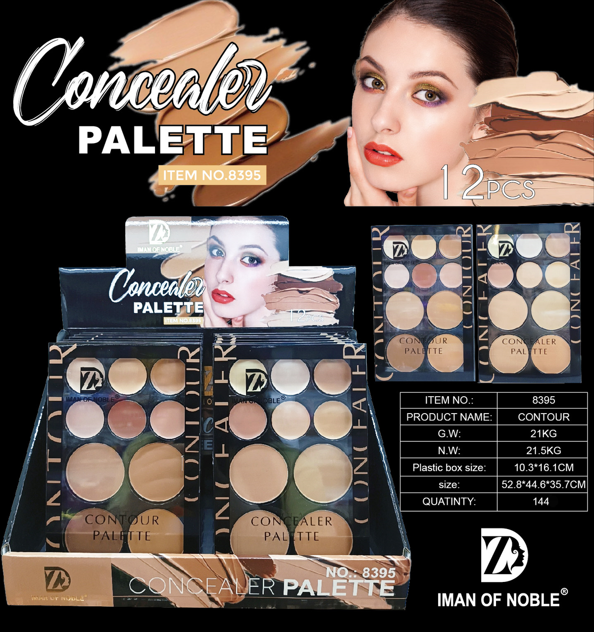 IMAN OF NOBLE 10-Color Concealer & Contour Palette