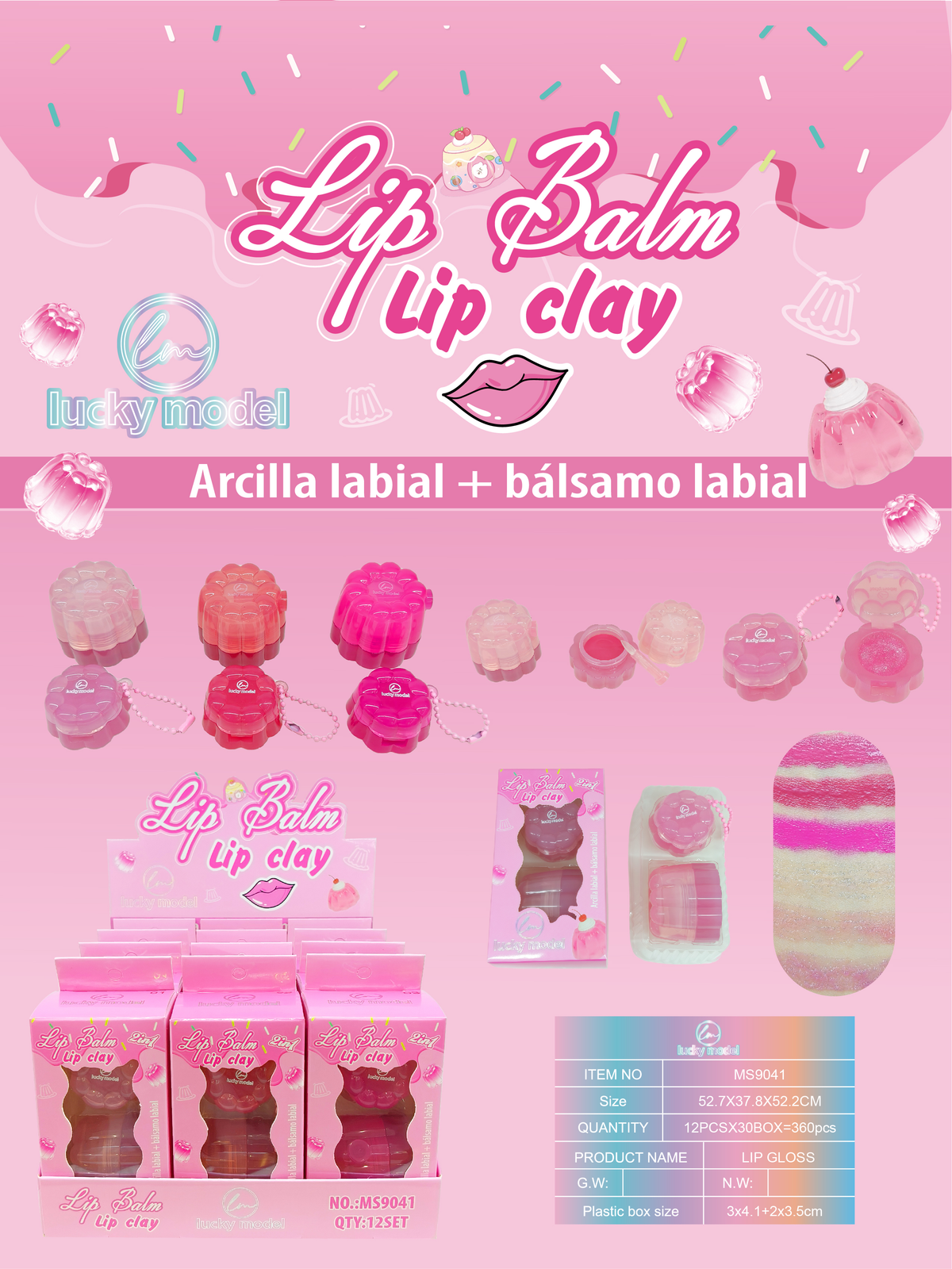 Lucky Model Pudding Jelly 2-in-1 Lip Balm & Lip Clay Set