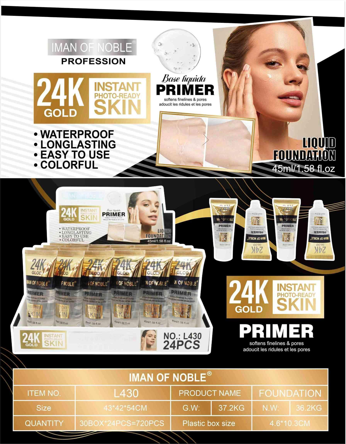 IMAN OF NOBLE 24K Gold Instant Photo-Ready Skin Primer (45ml)