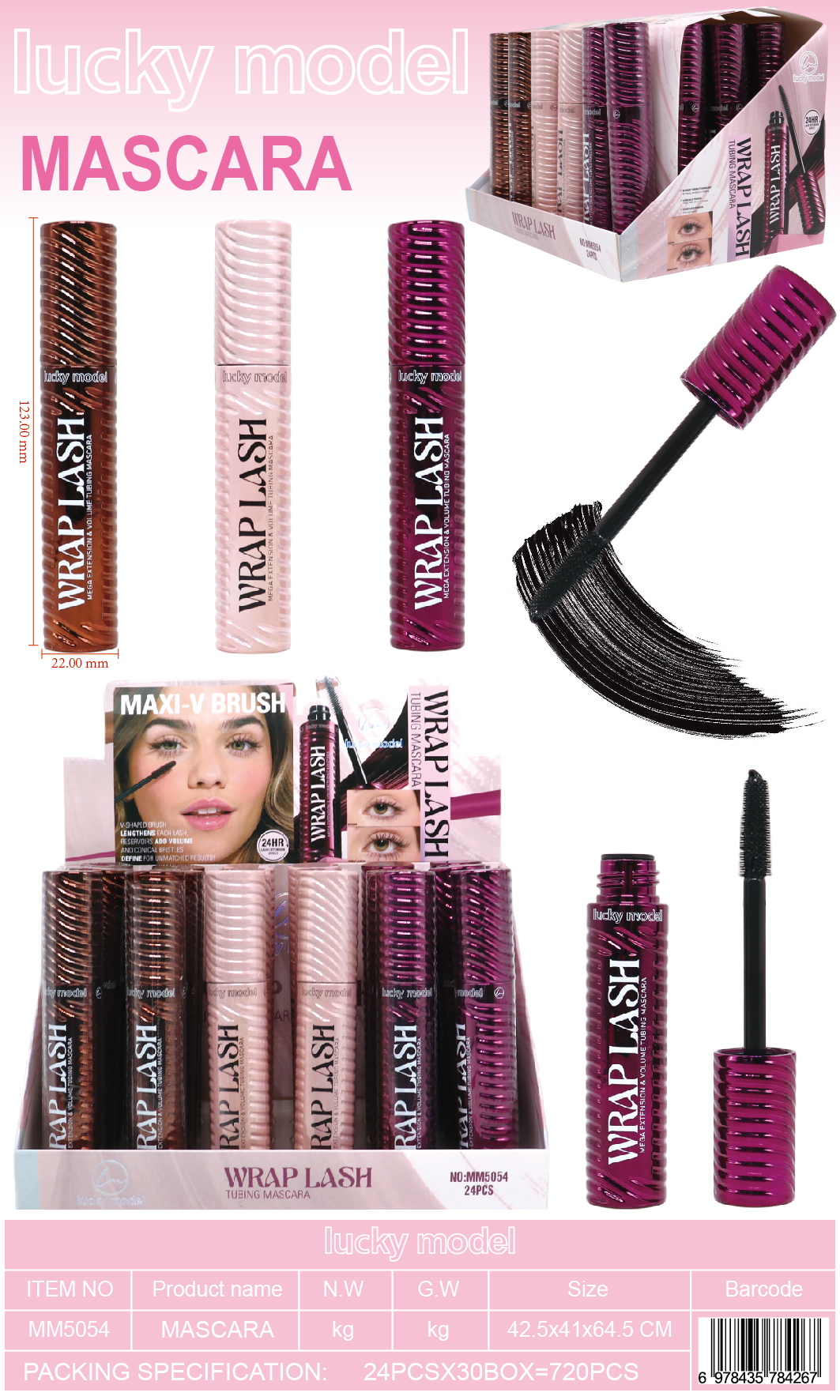 Lucky Model Wrap Lash Mega Extension & Volume Tubing Mascara