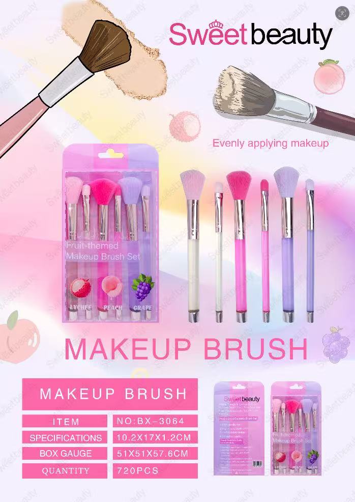 Sweet Beauty Fruit-Themed 6-Piece Makeup Brush Set