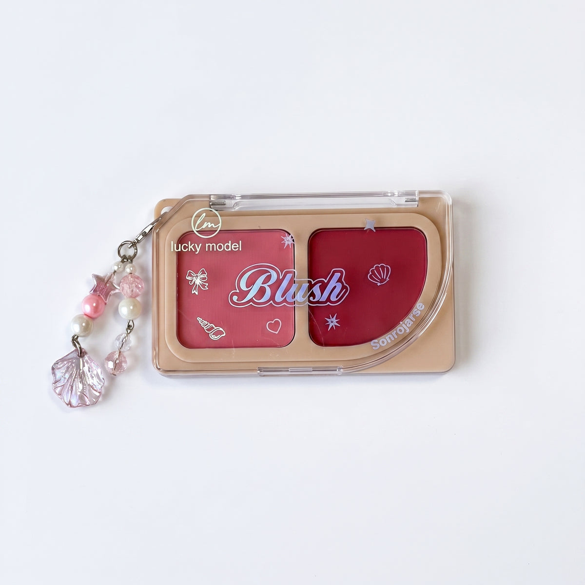 Lucky Model Seashell Dual Shade Blush Compact