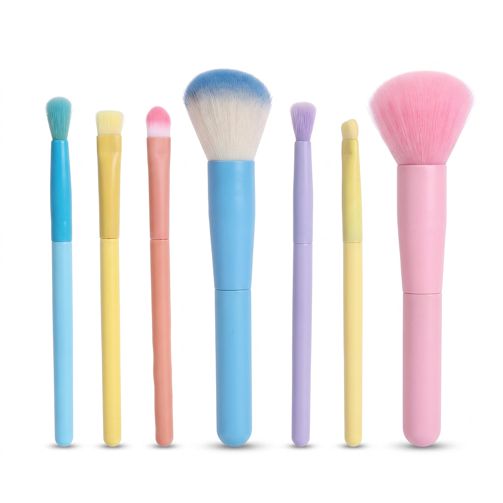 Sweet Beauty Vibrant Pastel 7-Piece Makeup Brush Set