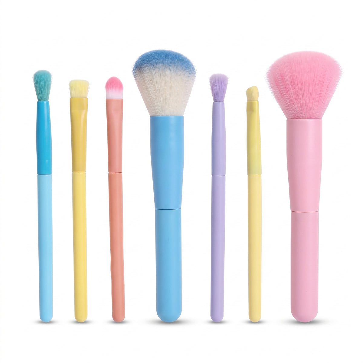 Sweet Beauty Vibrant Pastel 7-Piece Makeup Brush Set