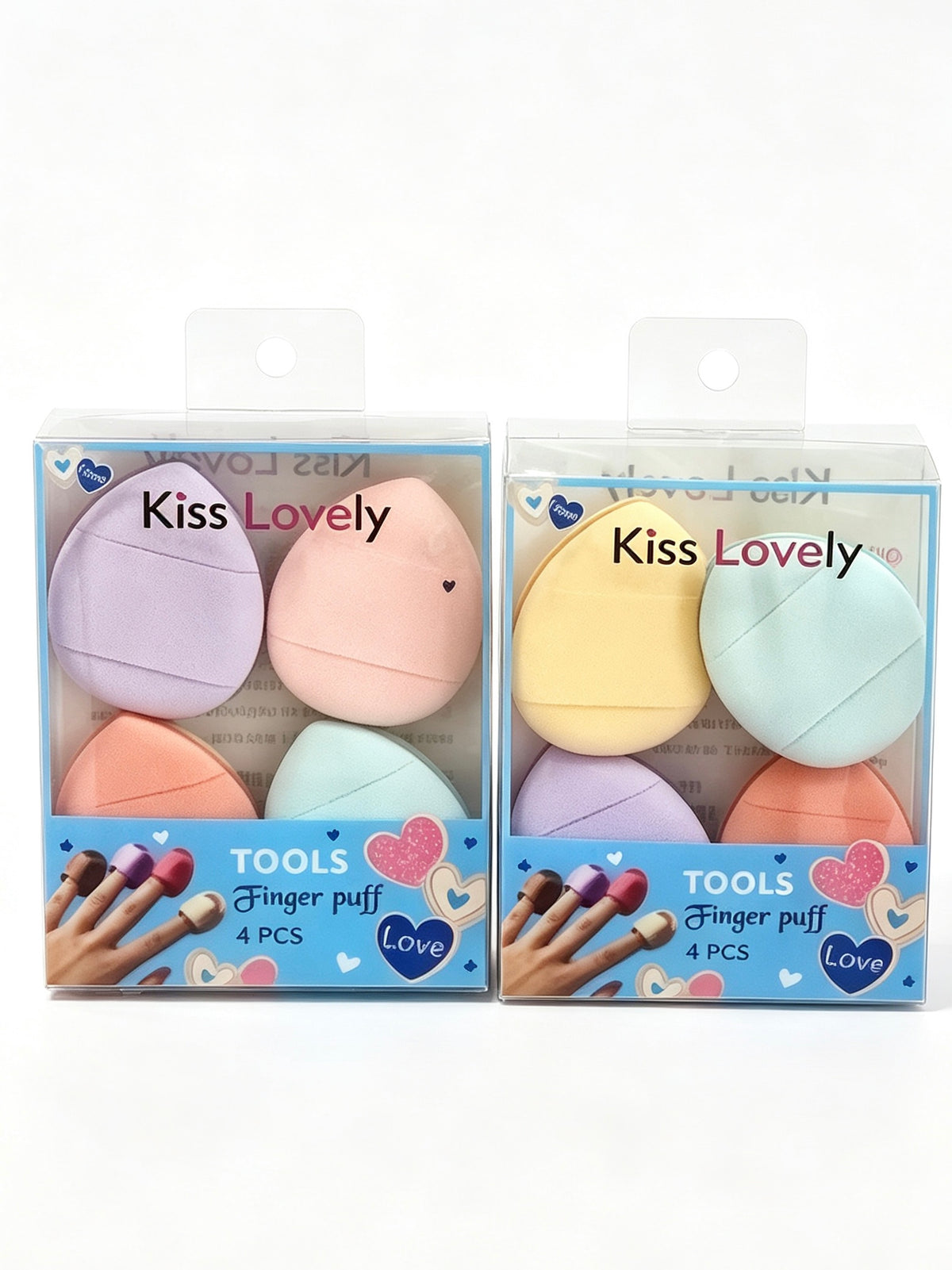 Kiss Lovely Mini Finger Powder Puff Set (4 PCS)