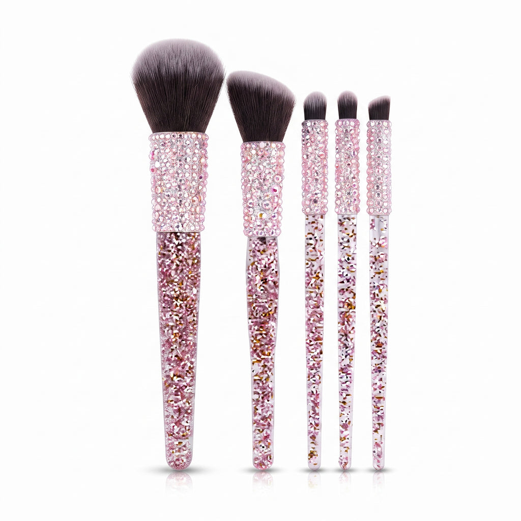 Sweet Beauty Rhinestone & Crystal Sparkle 5-Piece Makeup Brush Set