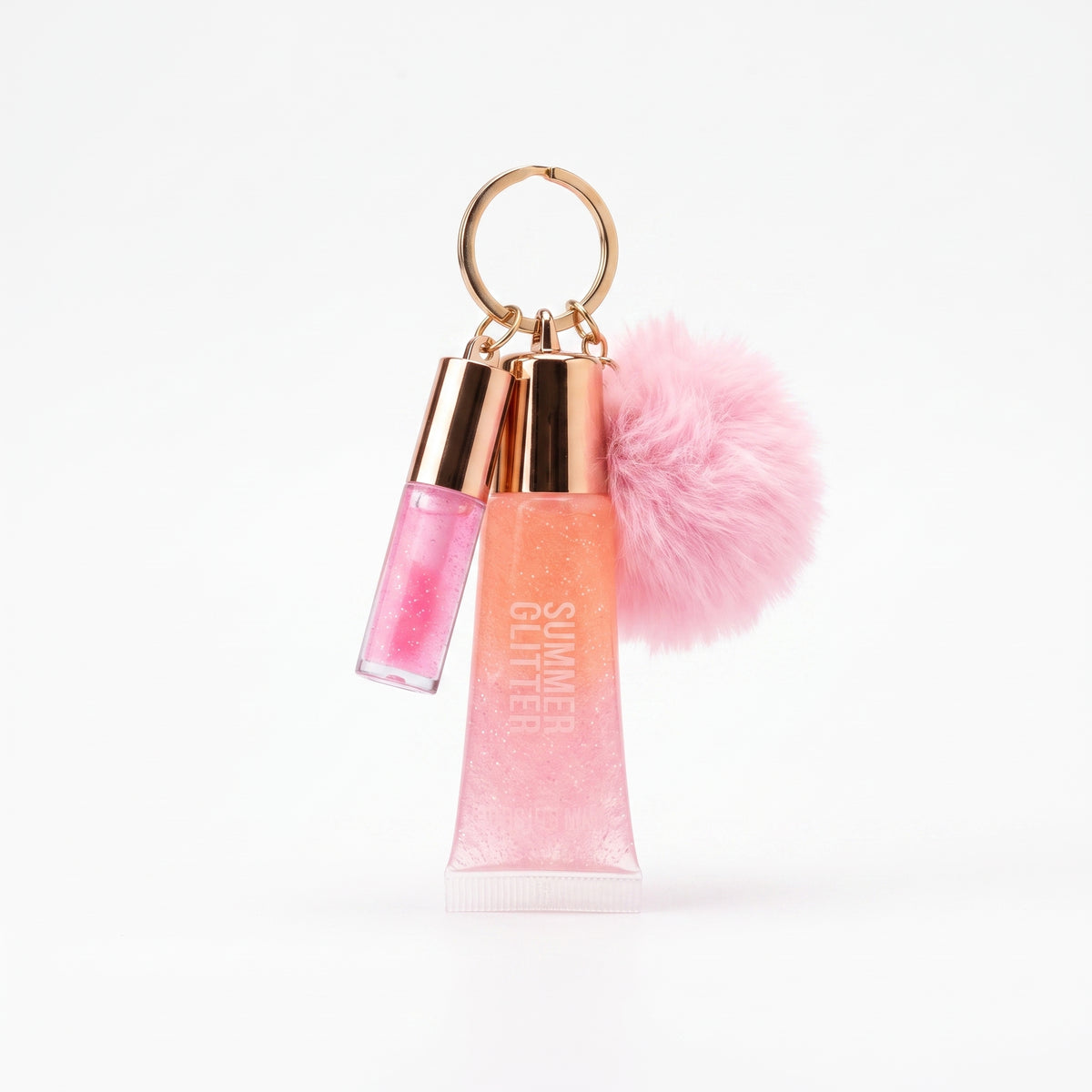 IMAN OF NOBLE 3-in-1 Summer Glitter Lip Gloss Keychain Set