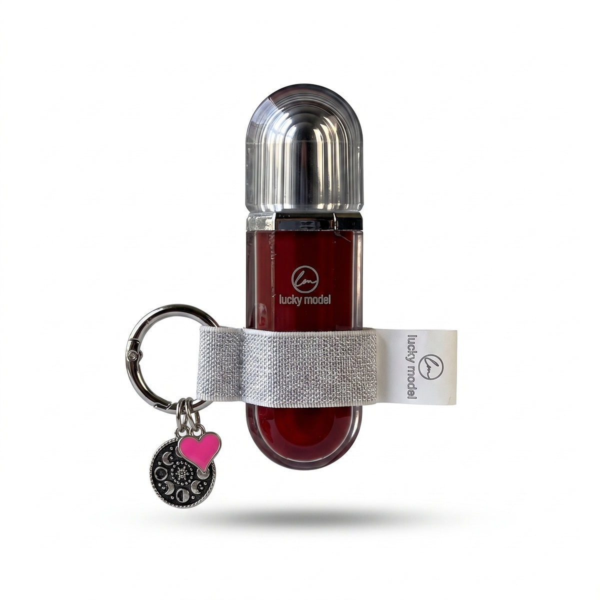 Lucky Model High-Shine Lip Gloss with Keychain Charm Holder