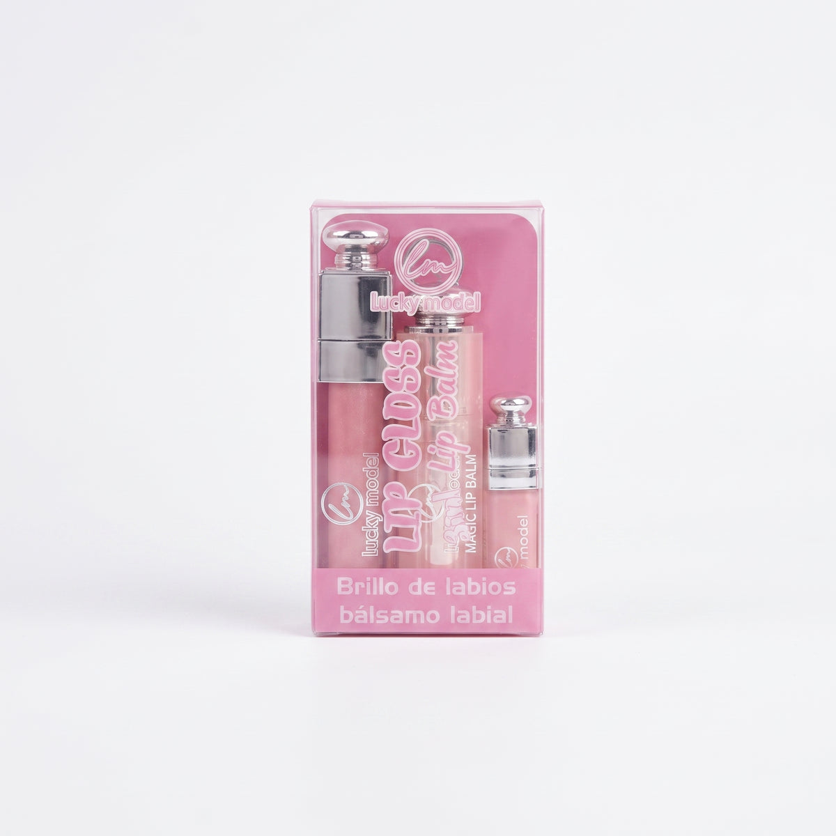Lucky Model 3-in-1 Lip Gloss & Magic Lip Balm Trio Set