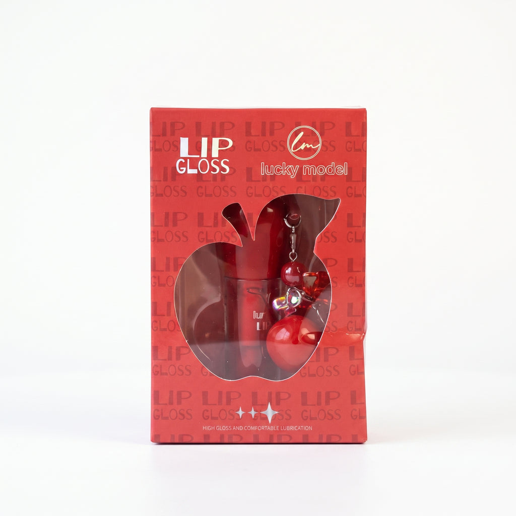 Lucky Model Apple Lip Gloss with Fruit Charm Strap