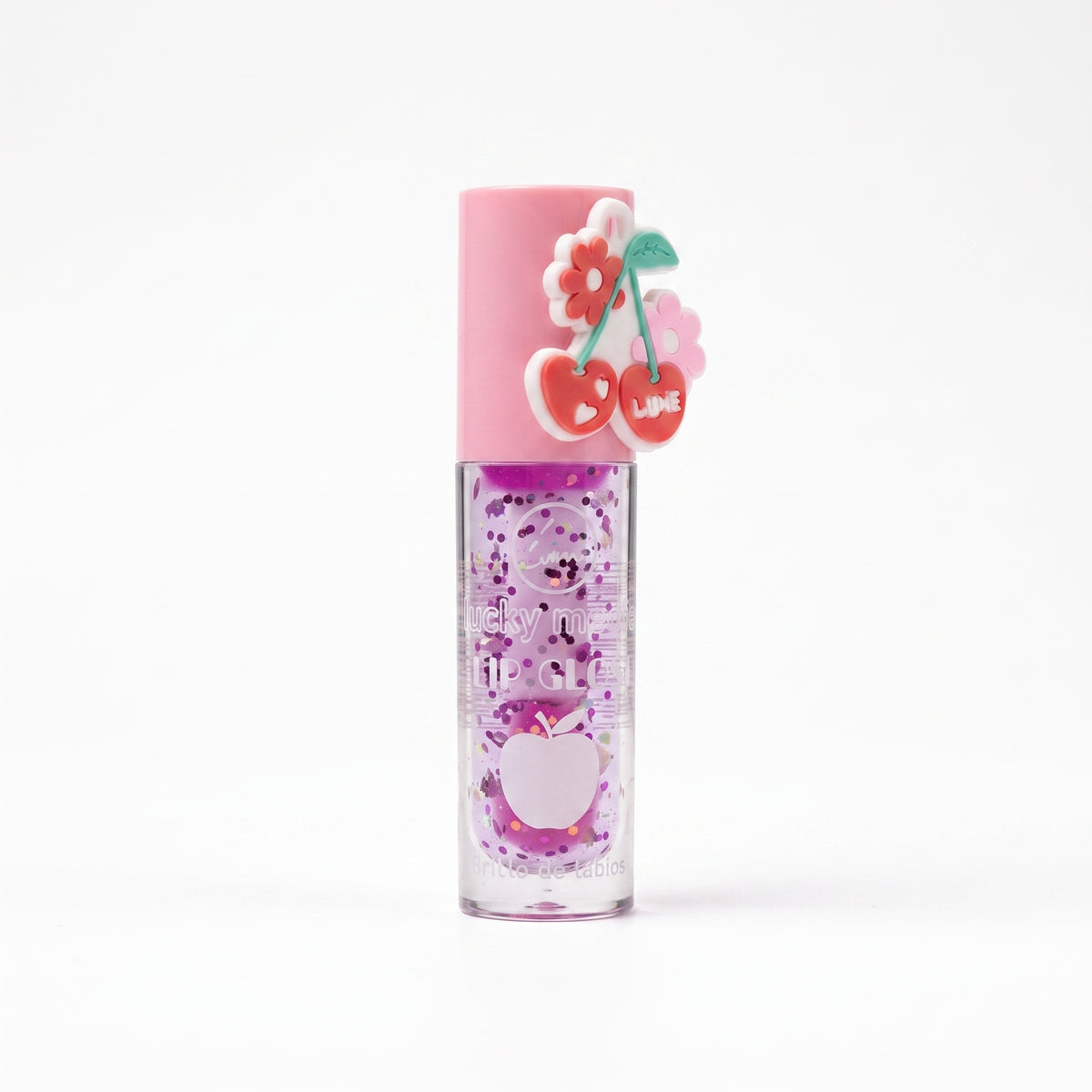 Lucky Model Fruit Charm Glitter Confetti Lip Gloss