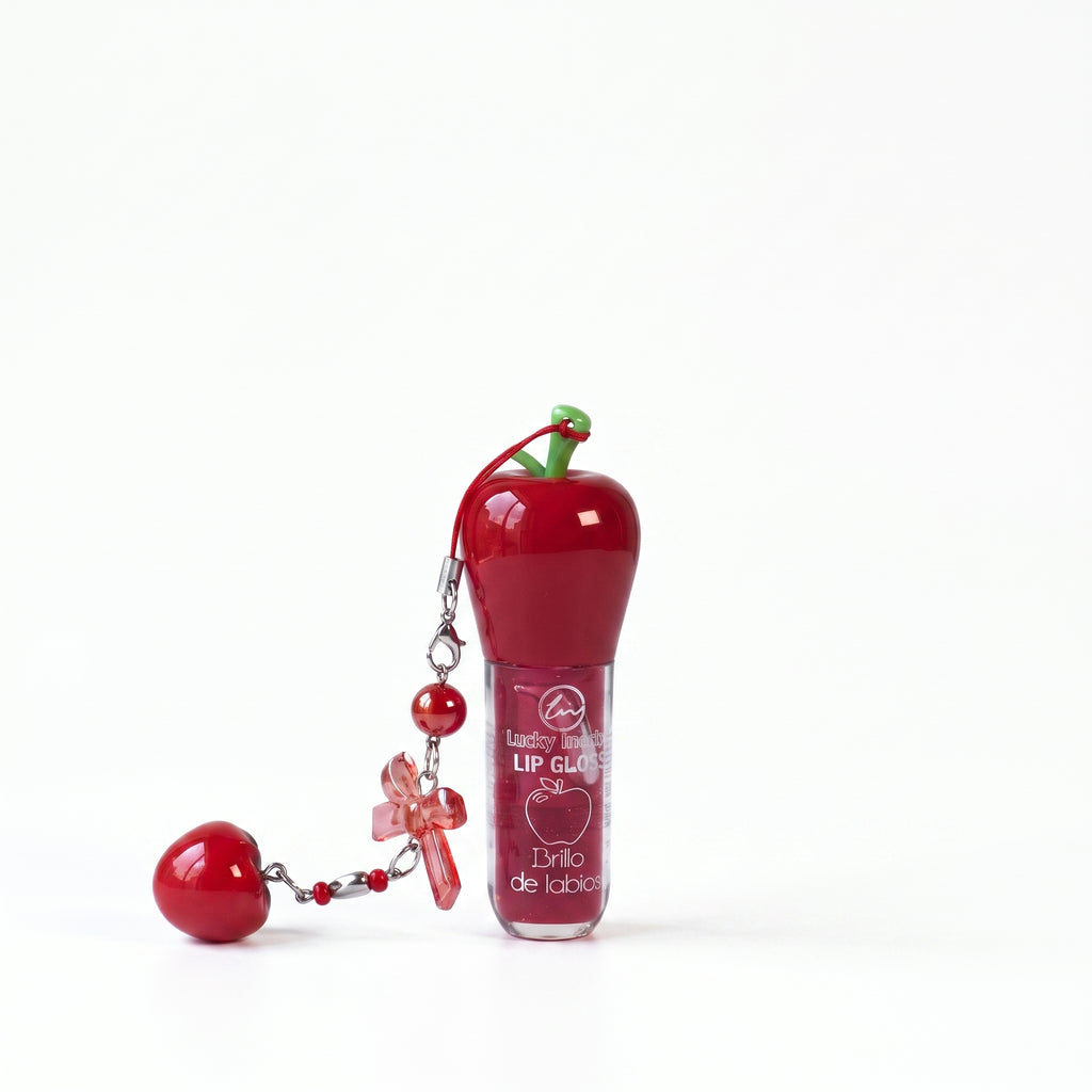 Lucky Model Apple Lip Gloss with Fruit Charm Strap