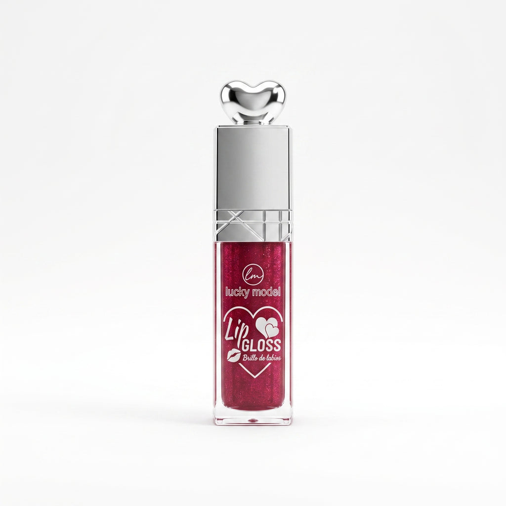 Lucky Model Luxe Metallic Heart Shimmer Lip Gloss