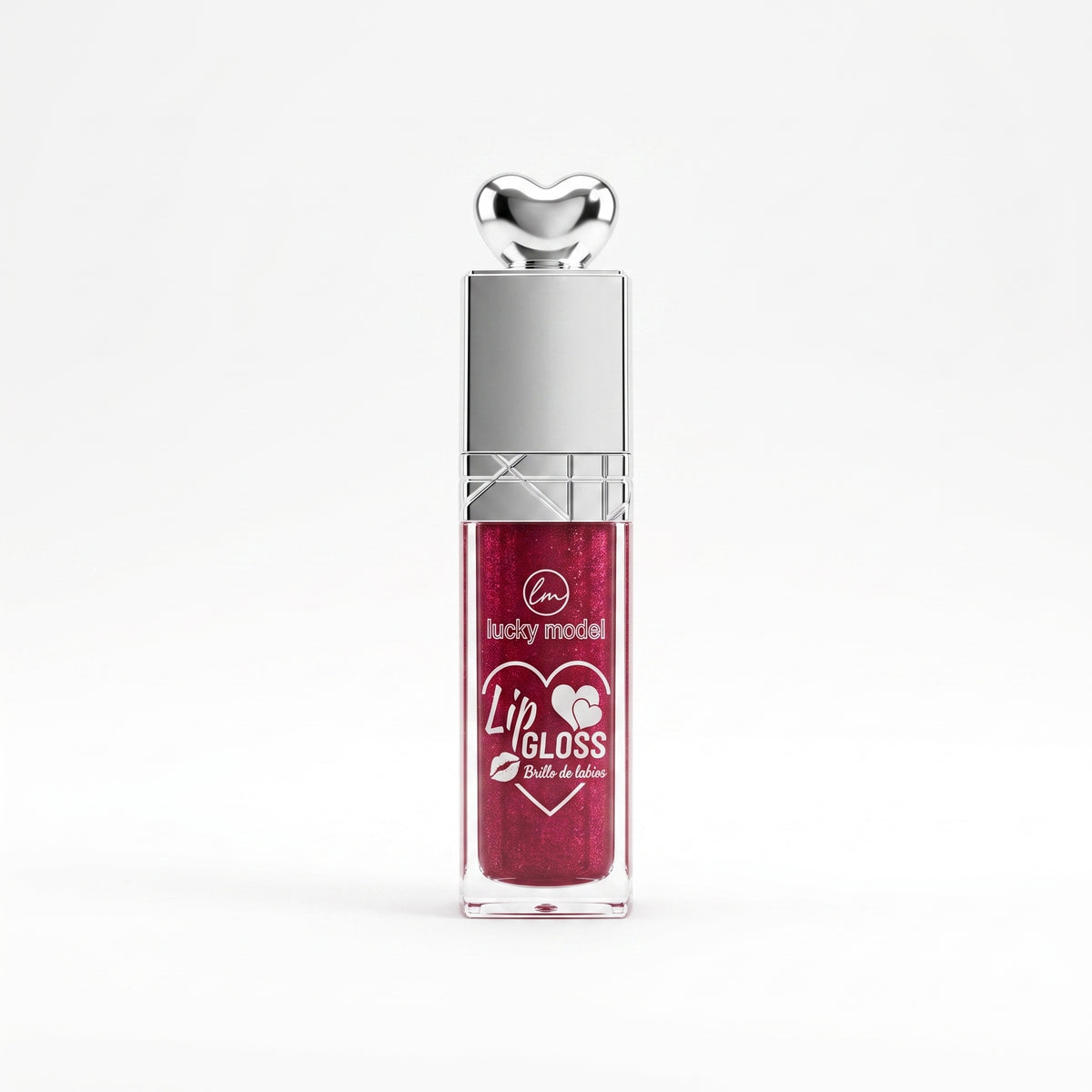 Lucky Model Luxe Metallic Heart Shimmer Lip Gloss