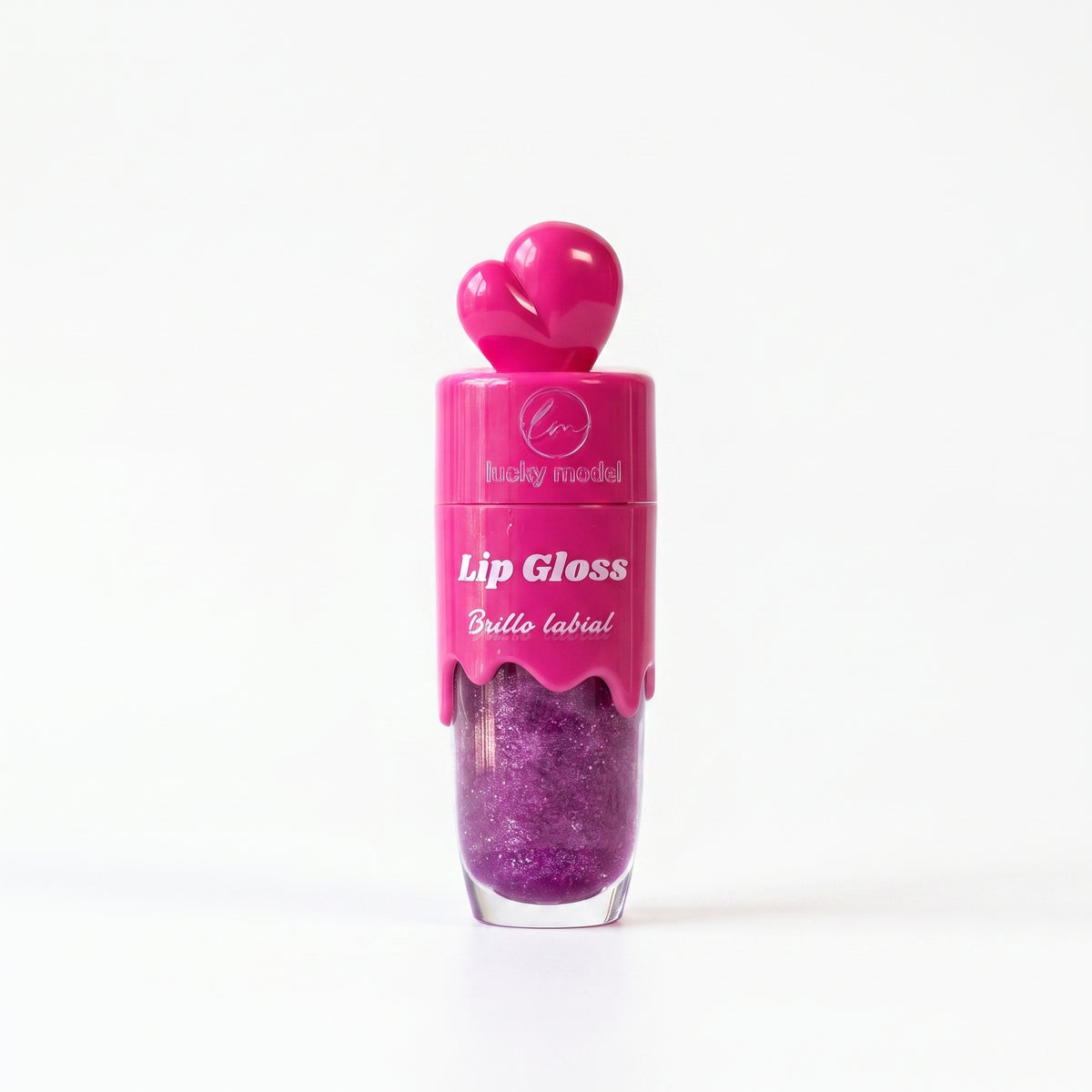 Lucky Model Magic Drip Shimmer Lip Gloss with Heart Topper