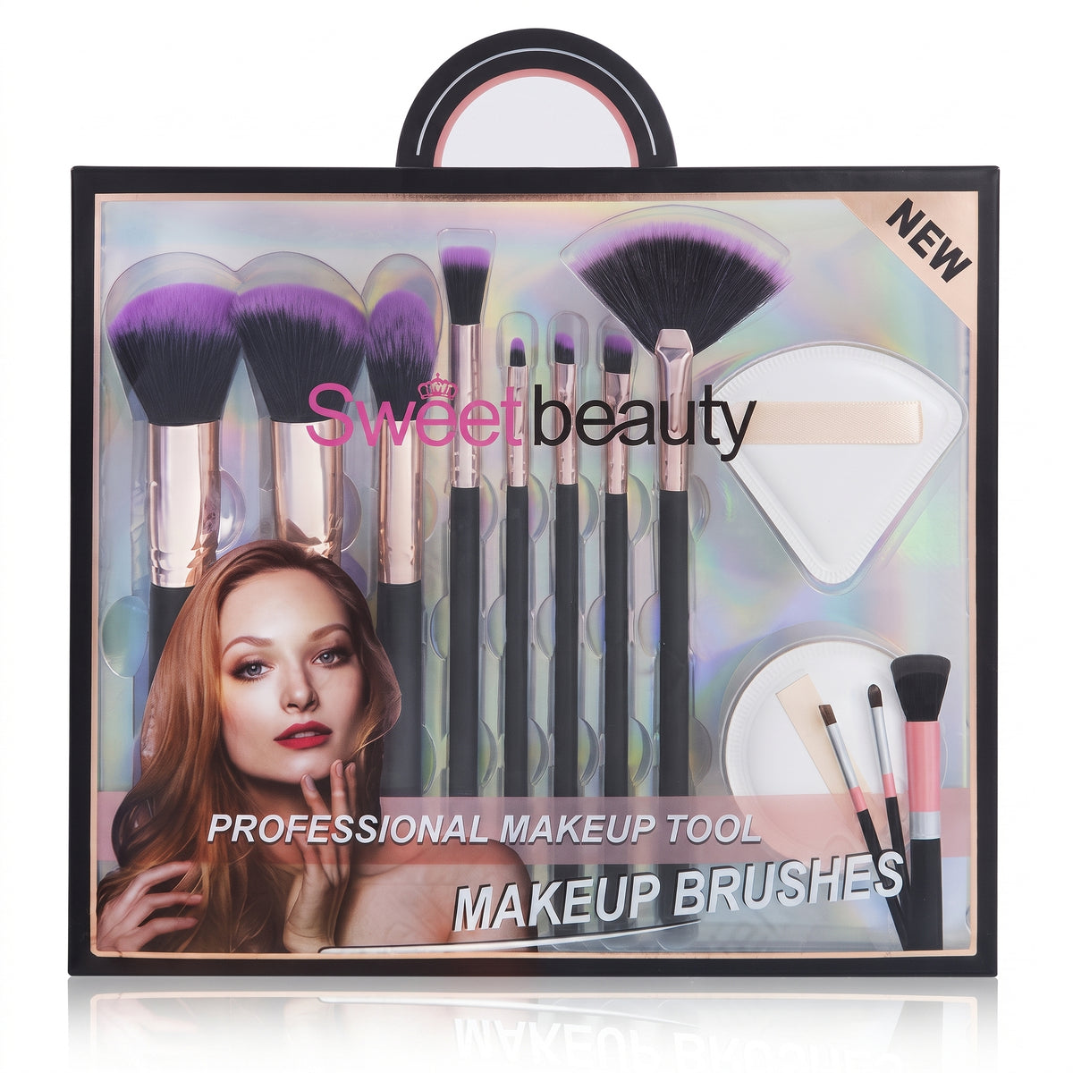 Sweet Beauty Deluxe Professional Makeup Brush Set with Powder Puffs & Accessories