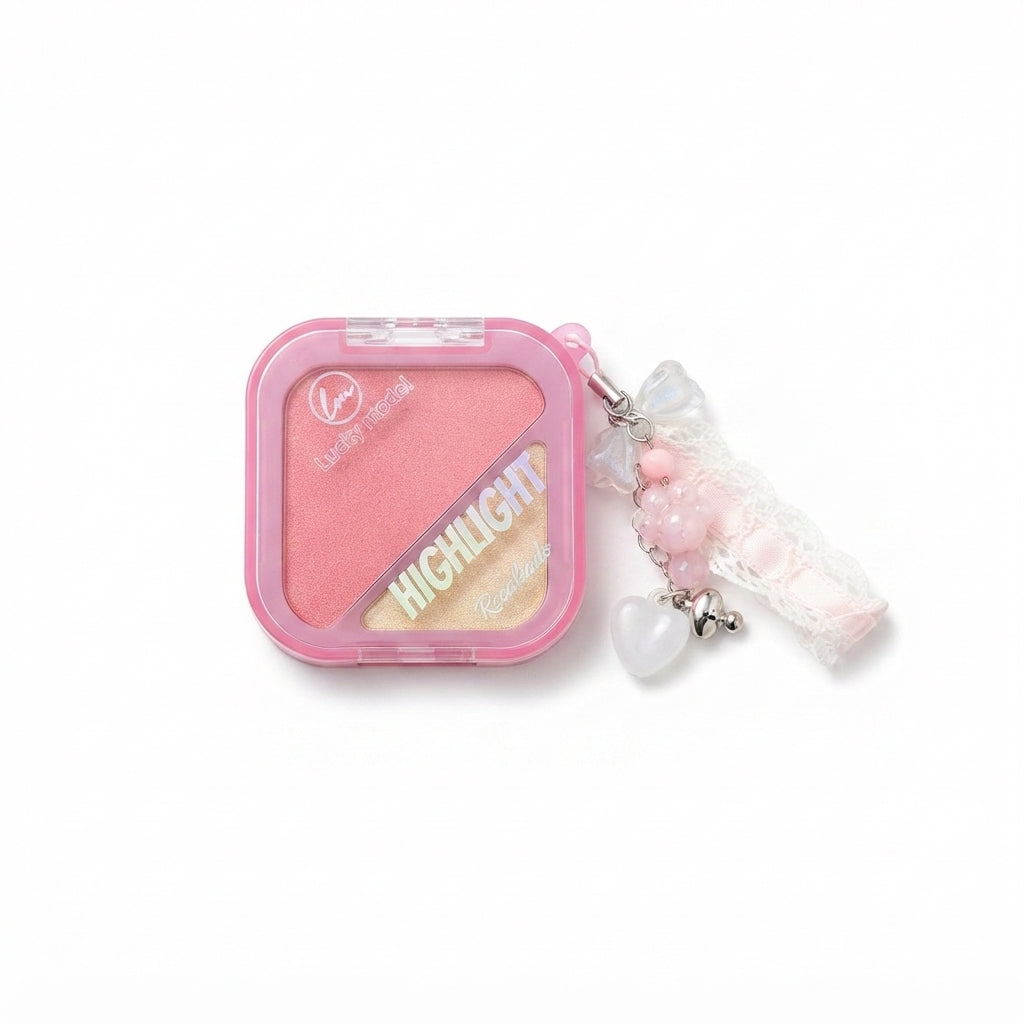 Lucky Model Highlight Powder (Dual-Color Highlighter with Keychain)