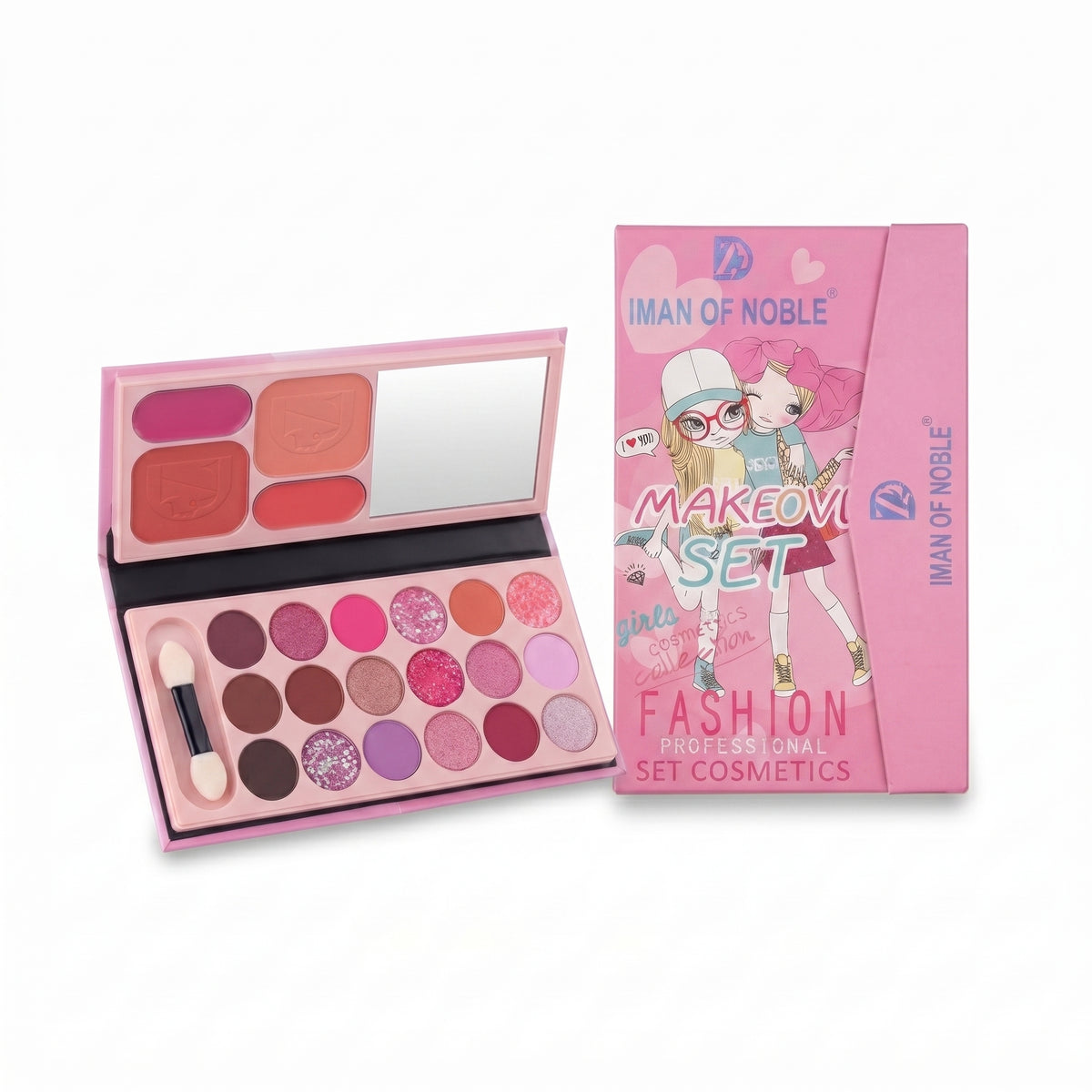 IMAN OF NOBLE 12PCS Makeup Set | Complete Eyeshadow, Blush & Lip Palette