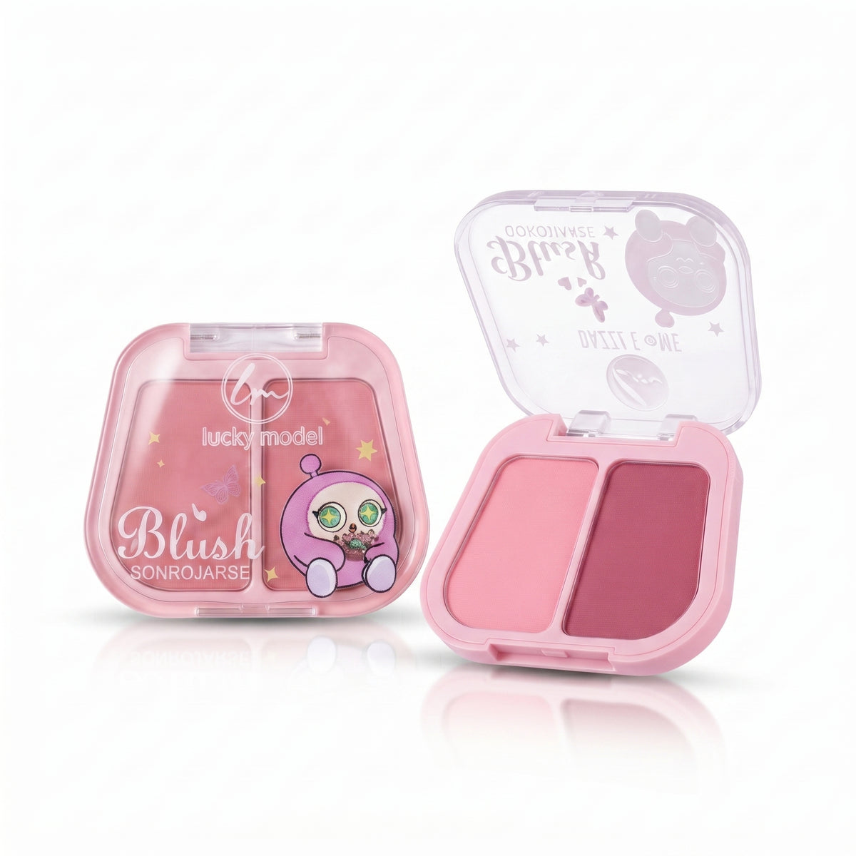 Lucky Model Dual Shade Matte Blush Compact