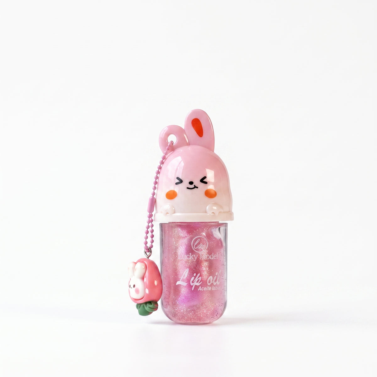 Lucky Model Bunny Cap Lip Oil with Strawberry Charm