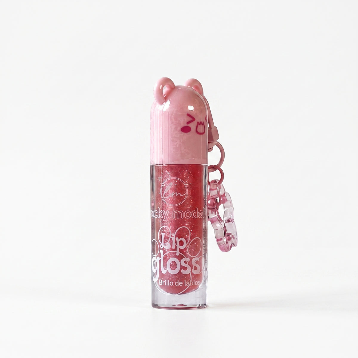 Lucky Model Cute Bear Cap Lip Gloss with Flower Charm