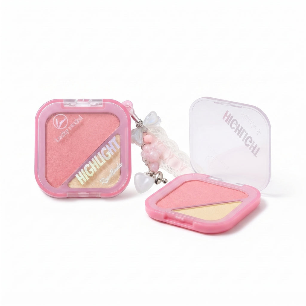 Lucky Model Highlight Powder (Dual-Color Highlighter with Keychain)