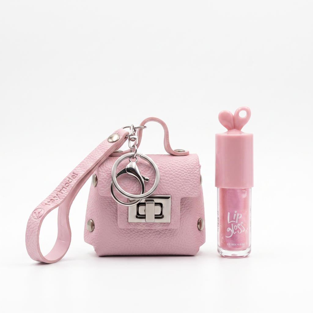 Lucky Model Shiny Lips Kit with Mini Purse Charm