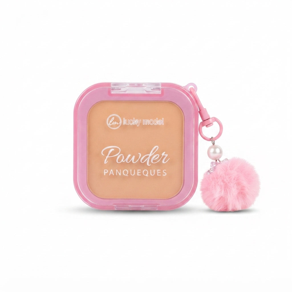 Lucky Model Flawless Coverage Compact Powder with Charm