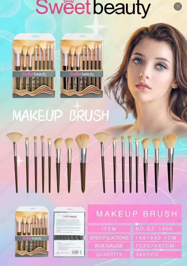 Sweet Beauty Professional 7-Piece Essential Face & Eye Makeup Brush Set
