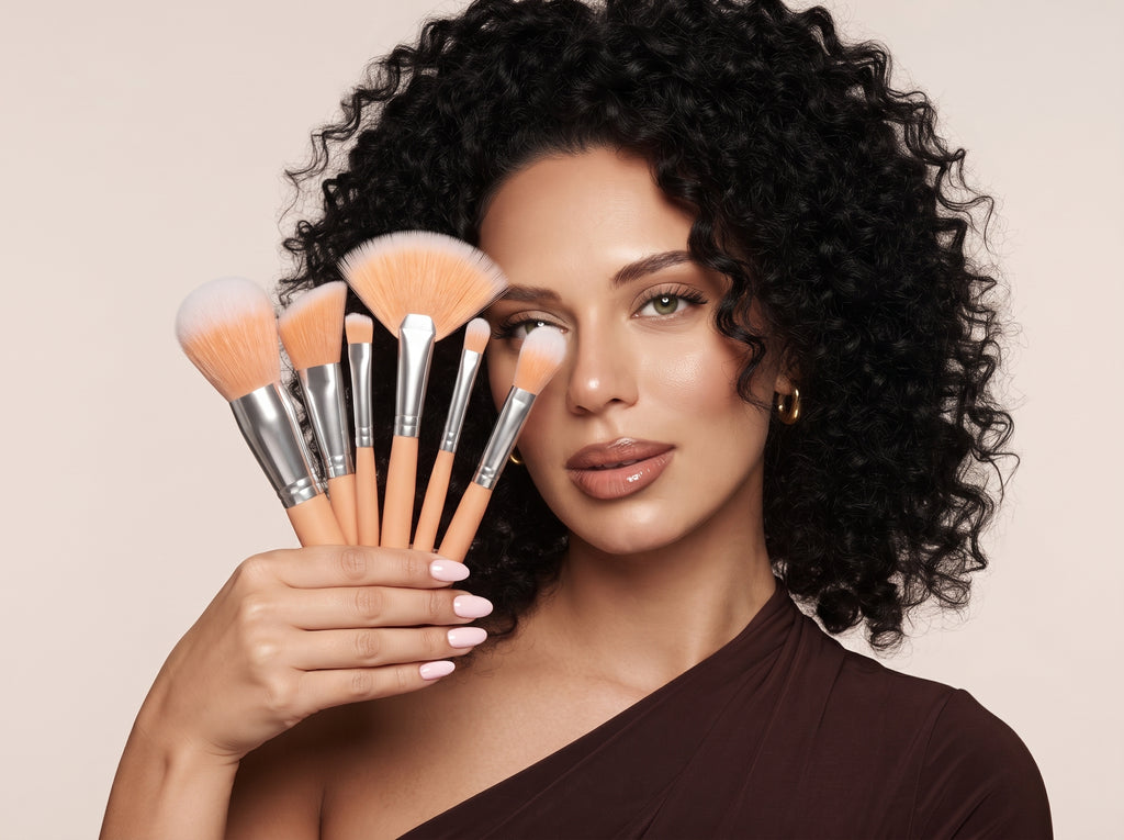 Sweet Beauty 6-Piece Makeup Brush Set with Heart Case
