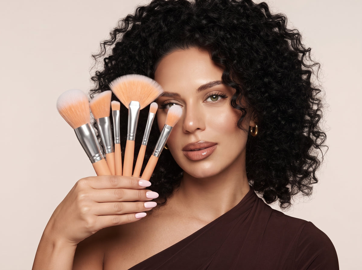 Sweet Beauty 6-Piece Makeup Brush Set with Heart Case
