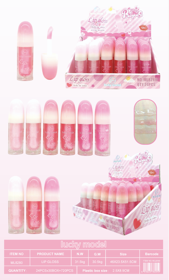 Lucky Model Little Princess Gradient Capsule Shimmer Lip Gloss